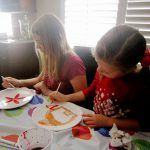 Two girls at craft party