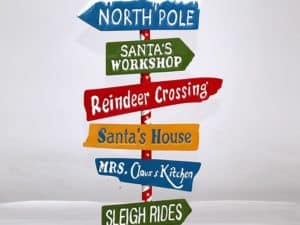 North Pole Directional Sign