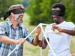 Build a Tent....Blindfolded!