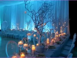 Table seating in winter wonderland
