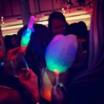 LED Cotton Candy in Dark Room Glowing LED cotton candy