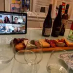 Tasting wine and cheese