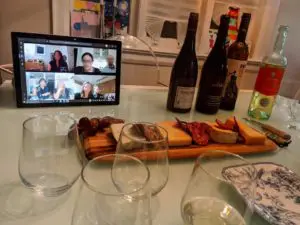 Tasting wine and cheese