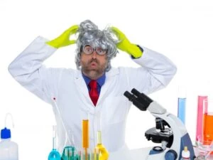 Crazy lab technician