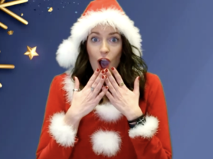 Elf saying wow with hands to face