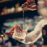 Whiskey poured by bartender