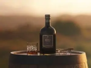 Whisky on a barrel