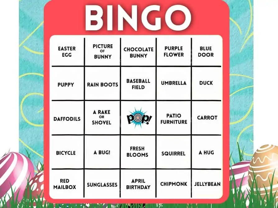 Easter Bingo card